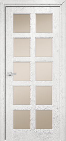 Дверь Оникс модель Вена 2 Цвет:эмаль белая с патиной серебро Остекление:Сатинат бронза