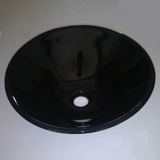 Раковина накладная Scarabeo Thin-Line Cono 8010/35 черная (⌀ 420 мм)