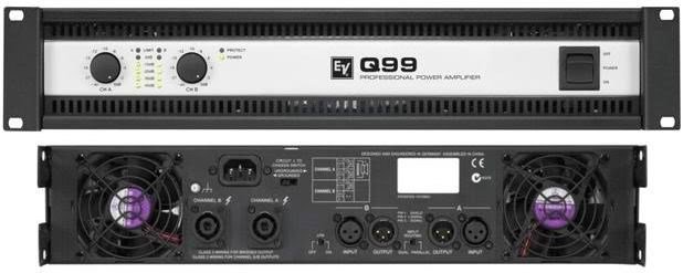 Electro-Voice Q99 усилитель, 2 x 1250 Вт @ 2 Ом, 900 Вт @ 4 Ом, 550 Вт @ 8 Ом, класс H