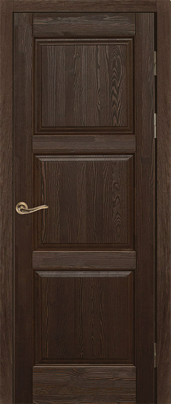 Дверь Ока массив сосны модель Турин Цвет:Орех Остекление:Без стекла