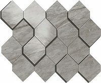 Керамическая плитка ATLAS CONCORDE marvel stone bardiglio grey mosaico esagono 3d 28.2x35.3
