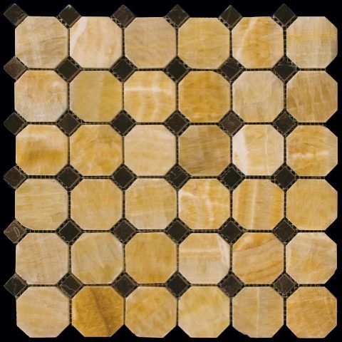 Мозаика Natural Octagon M073+M076-BP Оникс+Мрамор 50x50+15x15 305х305