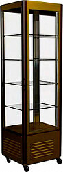 Вертикальные кондитерские витрины Полюс R400C Сarboma Люкс (D4 VM 400-1 (коричнево-золотой, 1/2, Inox))