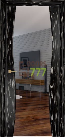 Дверь Оникс модель Грация Цвет:Черный эбен Остекление:Зеркало