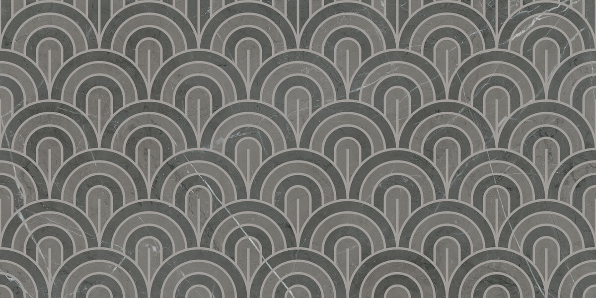 Декор Ariana Ceramica Nobile Dec.Ventagli Lux Ret Grey Graphite 60x120