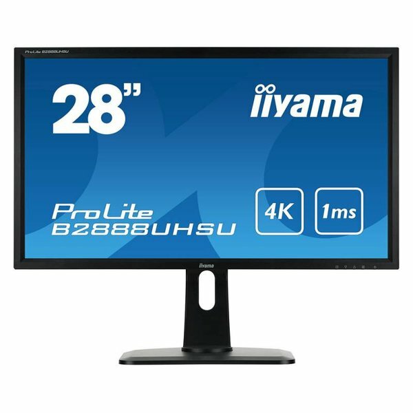 Монитор Iiyama 28quot; ProLite B2875UHSU-B1 черный TN+film LED 1ms 16:9 DVI HDMI M/M матовая HAS Pivot 300cd 170гр/160гр 3840x2160 D-Sub DisplayPort Ultra HD USB 7.7кг