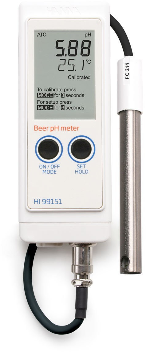 Hanna Instruments HI 99151 портативный рН-метр для измерения рН в пивоваренной промышленности (pH/T)