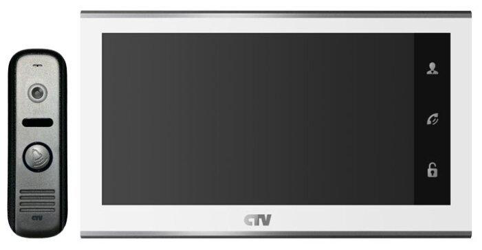 Комплектная дверная станция (домофон) CTV CTV-DP2702MD серебро (дверная станция) белый (домофон)