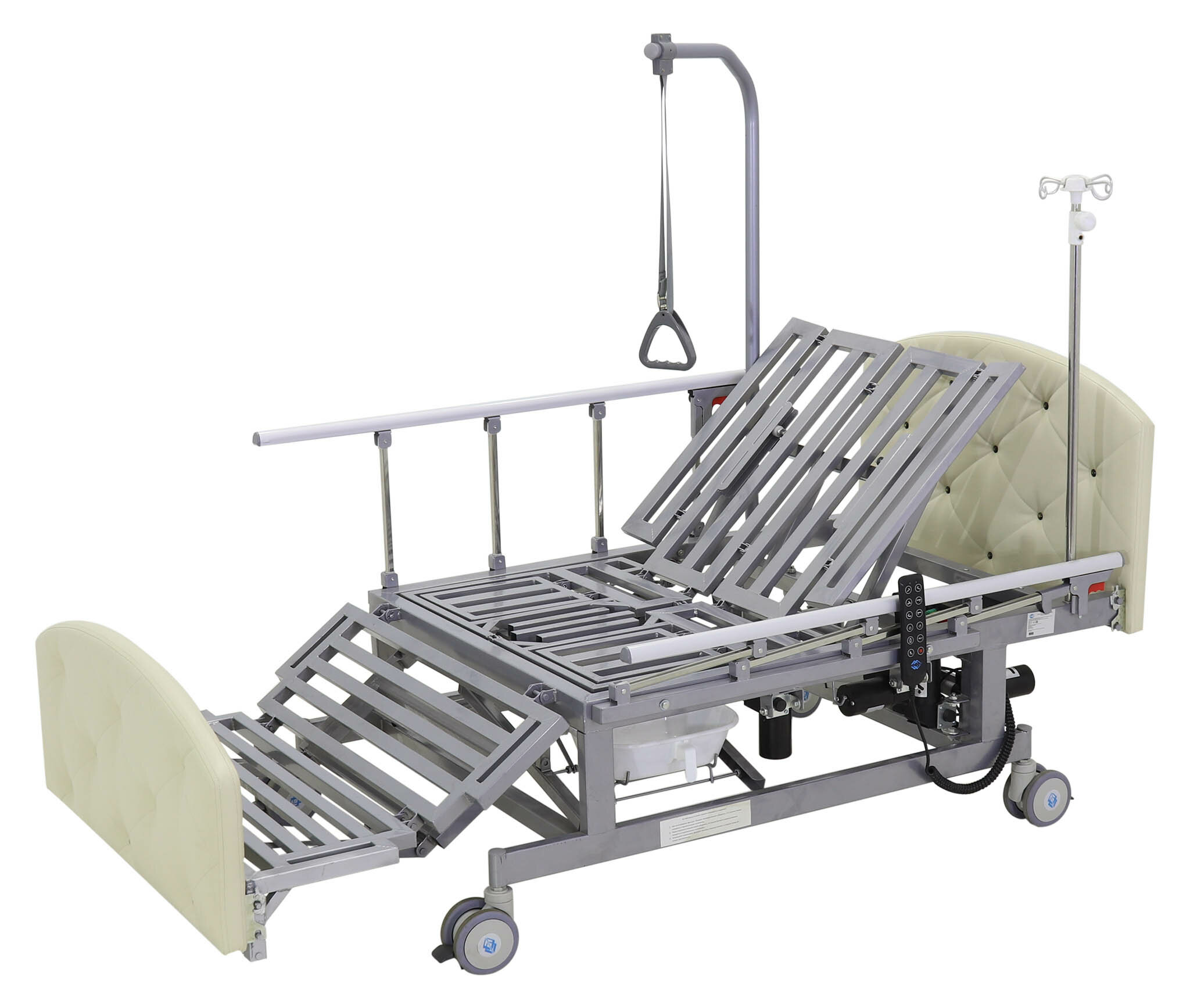 Кровать электрическая мед-мос db-11а (ме-5228н-00) светлый премиум с боковым переворачиванием, туалетным устройством и функцией «кардиокресло»