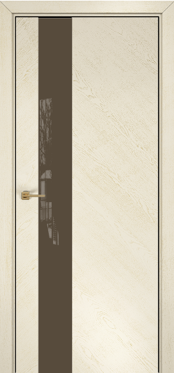 Дверь Оникс модель Сити Цвет:эмаль слоновая кость патина золото Остекление:Триплекс бронза
