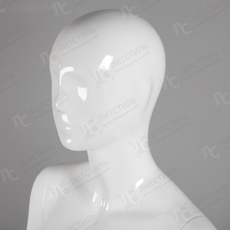 Манекен женский ростовой с лицом, белый глянец 4A-65(бел)