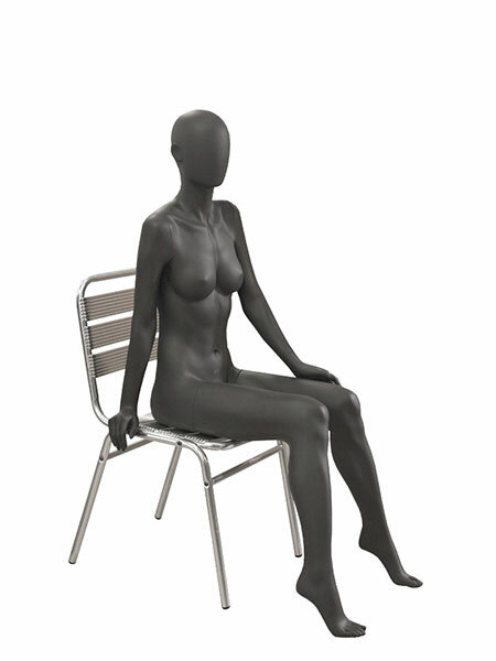 Манекен женский сидячий серый GREY 12F-03M
