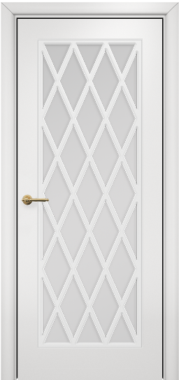 Дверь Оникс Турин с решеткой Тип:Со стеклом Цвет:эмаль белая мдф Решетка:Решетка №4
