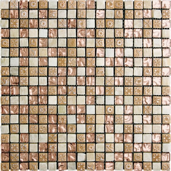 Мозаика микс стеклянная и каменная Natural PST-106 Pastel стекло, мрамор, агломерат, беж,микс, 29.8x29.8