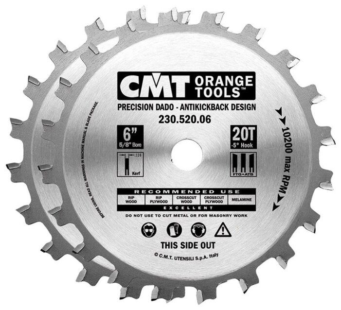 Набор пильных дисков CMT Dado 230.520.06 150х15.8 мм 8 шт.