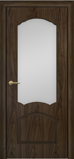 Дверь Оникс модель Диана Цвет:Американский орех Остекление:Сатинат белый