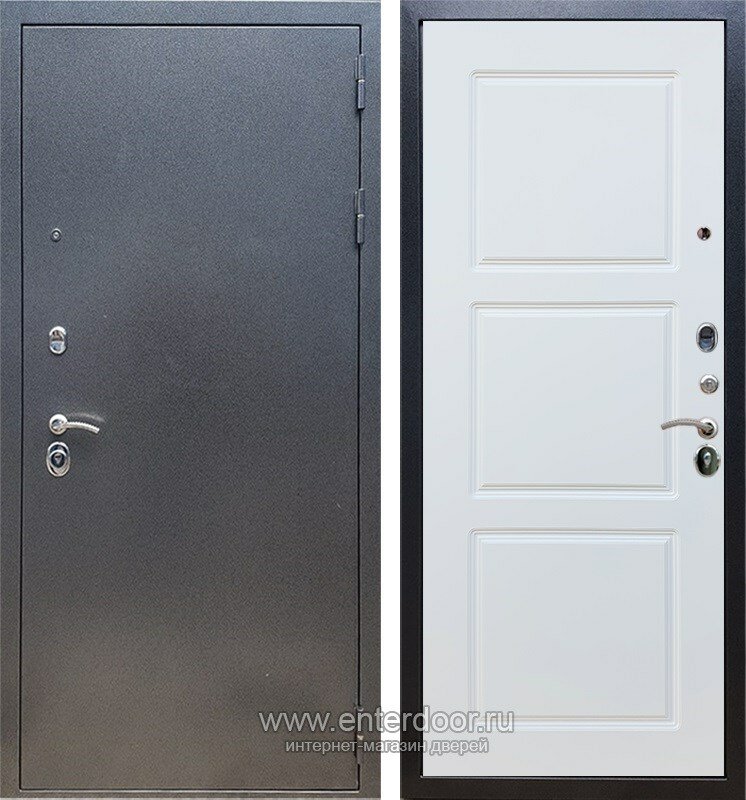 Входная дверь Армада 11 ФЛ-3 (Антик серебро / Белый матовый)