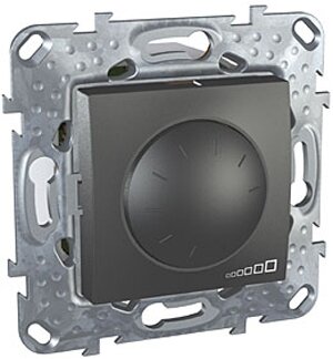 Светорегулятор поворотный Schneider Electric Unica Top Графит Светорегулятор поворотный 40-1000 Вт для л/н г/л с обмоточным трансформатором (MGU5.512.12ZD)