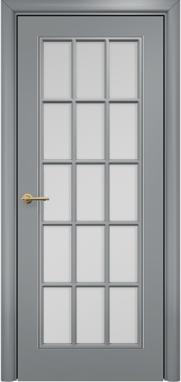 Дверь Оникс Турин с решеткой Тип:Со стеклом Цвет:Эмаль по RAL7040 МДФ Решетка:Решетка №2