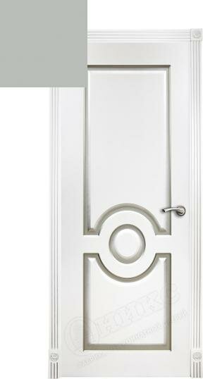 Дверь межкомнатная Оникс Рада с фрезеровкой под остекление Цвет quot;Эмаль сераяquot;