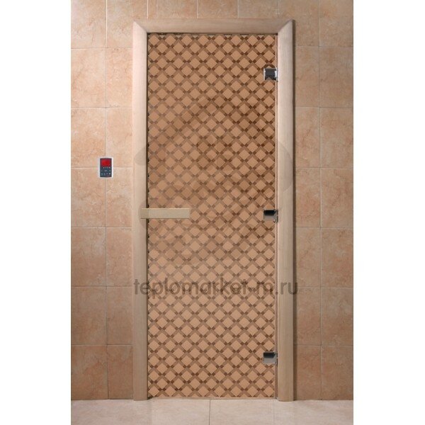 Дверь для бани DoorWood С рисунком «Мираж» Бронза матовая, 2000x800 мм