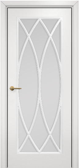 Дверь Оникс Турин с решеткой Тип:Со стеклом Цвет:эмаль белая мдф Решетка:Решетка №6
