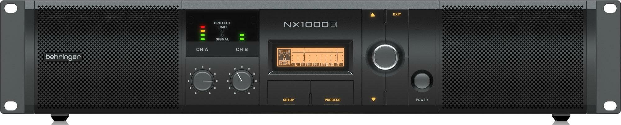 BEHRINGER NX1000D профессиональный усилитель мощности с DSP 1000 Вт, 2 х 500 Вт при 2 Ом 2 х 300 Вт при 4 Ом 1000 Вт при 4 Ом (режим бриджа)