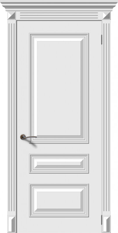 Межкомнатная дверь белая эмаль Багет 3 ДГ