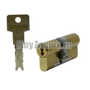 Цилиндровый механизм EVVA 3KS (102)51/51 ключ/ключ, латунь