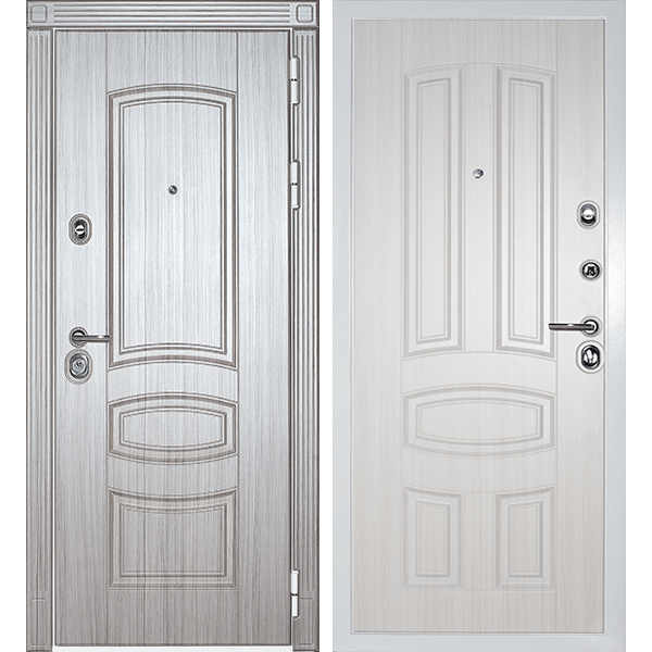 Двери Сударь производства г. Йошкар-Ола Входная металлическая дверь Дива МД-42 Сандал серый/Сандал белый