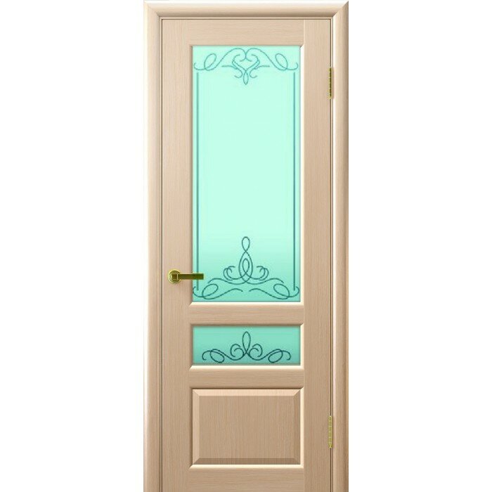 Межкомнатная деревянная дверь валентия 2 (беленый дуб, стекло) со стеклом, беленый дуб