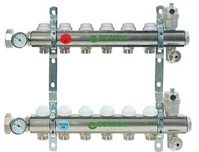 Коллектор для отопления Comisa на 6 вых., арт. 88.10.124 Коллектор для отопления Comisa на 6 вых., арт. 88.10.124