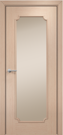 Дверь Оникс модель Палермо 2 Цвет:Беленый дуб Остекление:Сатинат бронза