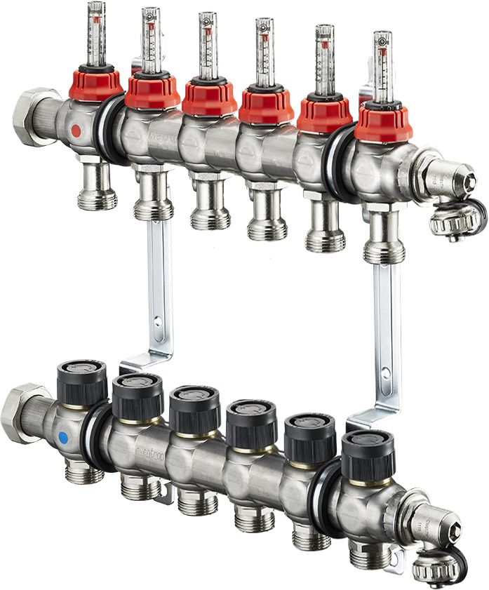 Коллектор Oventrop Multidis SF 1quot; арт. 1404356 (6 контуров) с расходомерами для теплого пола