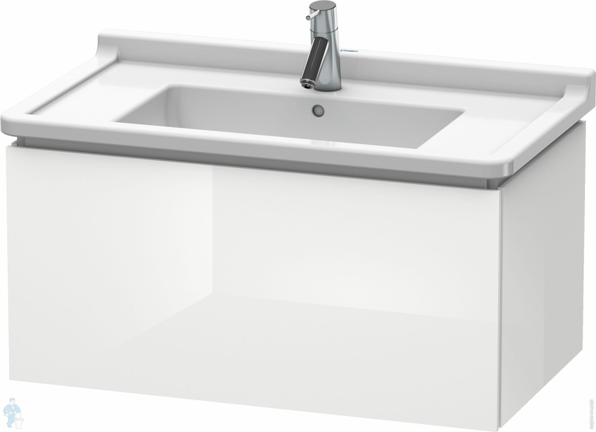 Тумба под раковину Duravit L-Cube 820х408х469 подвесная, 1 ящик, белый глянец LC616502222