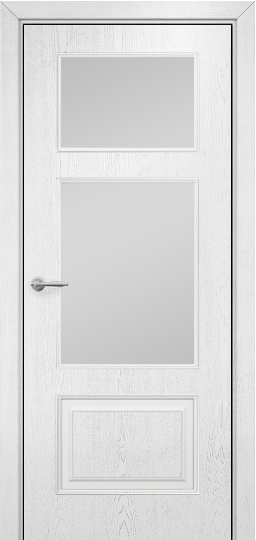 Дверь Оникс Прованс фрезерованный Цвет:эмаль белая с патиной серебро Остекление:Сатинат белый