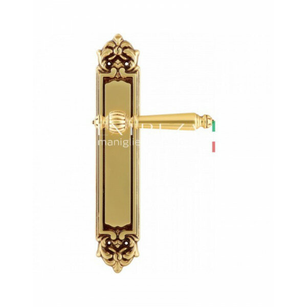 Дверная ручка Extreza quot;DANIELquot; (Даниел) 308 на планке PL02 PASS французское золото + коричневый F59