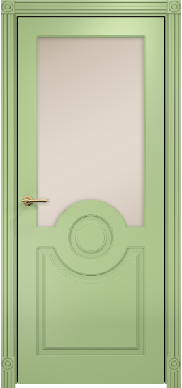 Дверь Оникс Рада фрезерованное Цвет:эмаль фисташка мдф Остекление:Сатинат бронза