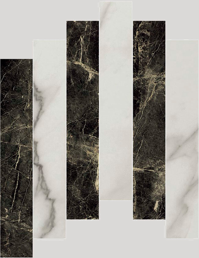 Мозаика облицовочная керамогранит Apavisa Marble 7.0 Marble 7.0 polished mosaico 7x45_ G-1870 ( м2)