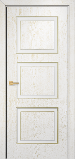 Дверь Оникс Милан фрезерованный Цвет:эмаль белая с патиной золото Остекление:Без стекла