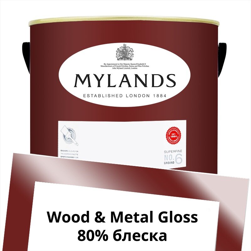 Английские Краски Mylands артикул WoodMetal Paint Gloss 5 л. №281 Arts Club