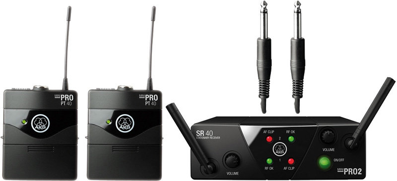 AKG WMS40 Mini2 Instrumental Set US25BD инстр. радиосистема с приёмником SR40 Mini Dual и двумя портативными передатчиками