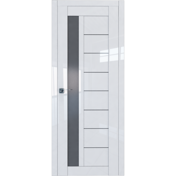 Дверь глянцевая Profil Doors 37L Белый люкс со стеклом графит