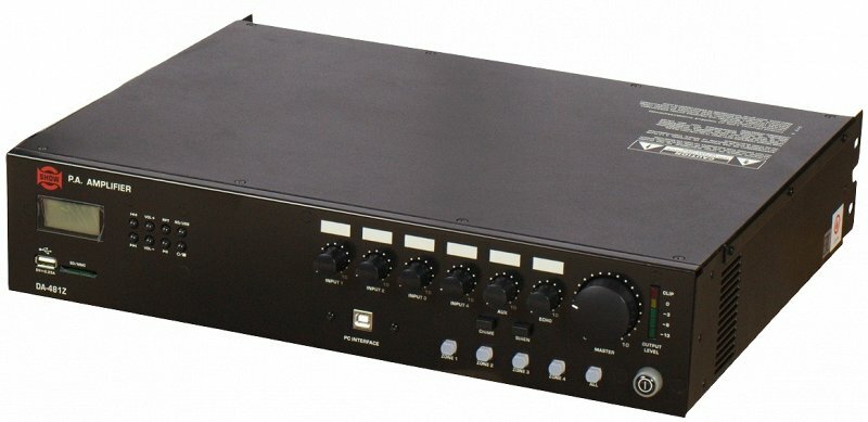 SHOW DA-481Z трансляционная система 480 вт, 70/100 в, 4 зоны, mp3-плеер, USB, SDCard