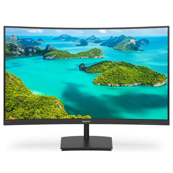 27quot; Philips 271E1SCA изогнутый 1920×1080 75Гц VA W-LED 16: 9 4ms (GtG) VGA HDMI 50M: 1 3000: 1 178/178 250cd Tilt Speakers Black