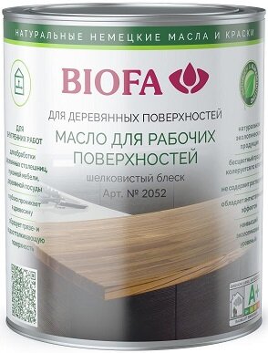 Масло для Рабочих Поверхностей Biofa 2052 10л Шелковистый Блеск для Внутренних Работ / Биофа 2052