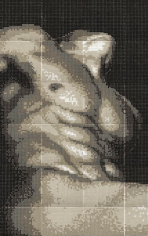 Панно Alzare из мозаики Мужской Торс (1x1) 116.6x186.3