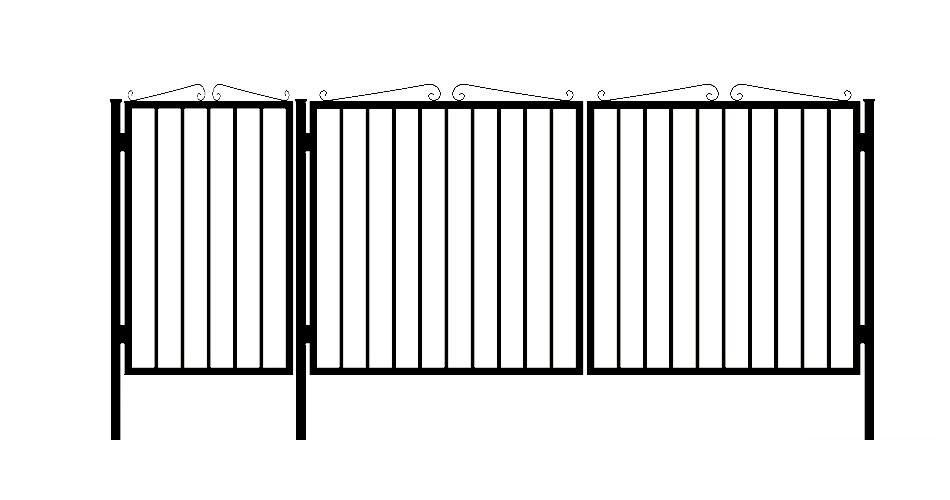 Ворота quot;Дачныеquot; 1650х3000 мм с калиткой 750х1650 мм