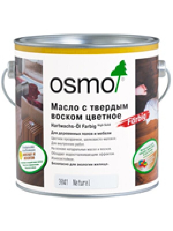 Масло OSMO с твердым воском «Эффект натур», Цвет 3041 Натуральный тон (выкрас на дубе), Объем 2,5 л