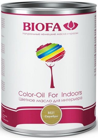 Цветное Масло для Интерьера Biofa Серебро 8521-01 2.5л для Внутренних Работ / Биофа 8521-01
